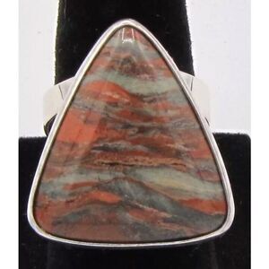 Jay King Mine Finds DTR HSN Picture Jasper Ring Silver Ring Size 5.75